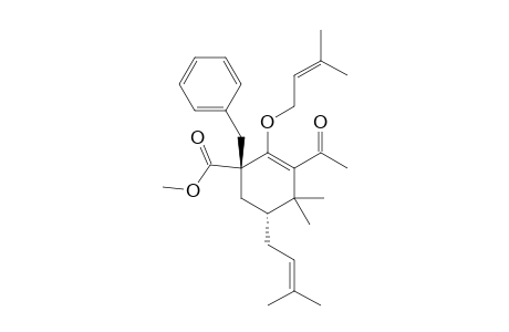 methyl (1R,5R)-3-acetyl-1-benzyl-4,4-dimethyl-2-(3-methylbut-2-enoxy)-5-(3-methylbut-2-enyl)cyclohex-2-ene-1-carboxylate