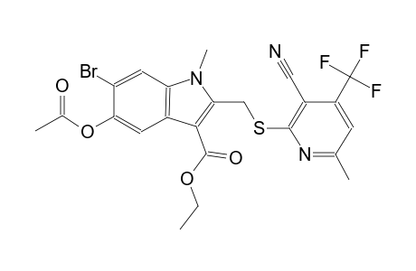 ethyl 5-(acetyloxy)-6-bromo-2-({[3-cyano-6-methyl-4-(trifluoromethyl)-2-pyridinyl]sulfanyl}methyl)-1-methyl-1H-indole-3-carboxylate