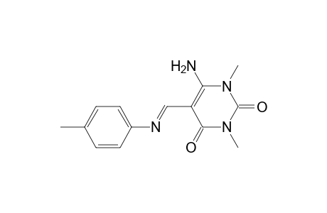 2,4(1H,3H)-Pyrimidinedione, 6-amino-1,3-dimethyl-5-[[(4-methylphenyl)imino]methyl]-