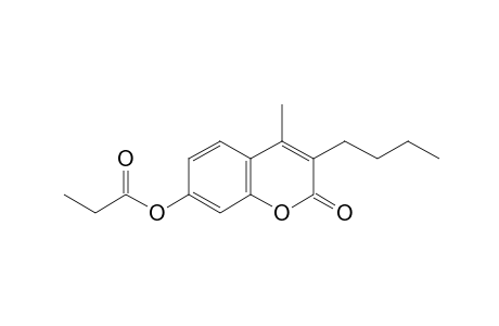 3-butyl-7-hydroxy-4-methylcoumarin, propionate