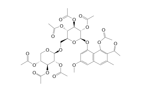 2-ACETYL-3-METHYL-6-METHOXYNAPHTHALENE-1,8-DIOL-8-O-XYLOSYL-(1->6)-GLUCOSIDE-PERACETYLATED