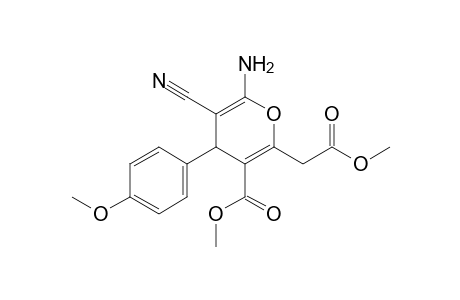 6-Amino-5-cyano-2-(2-keto-2-methoxy-ethyl)-4-(4-methoxyphenyl)-4H-pyran-3-carboxylic acid methyl ester