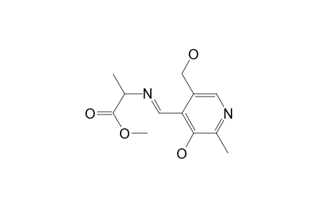 dl-Alanine, N-[[3-hydroxy-5-(hydroxymethyl)-2-methyl-4-pyridinyl]methylene]-, methyl ester, (E)-