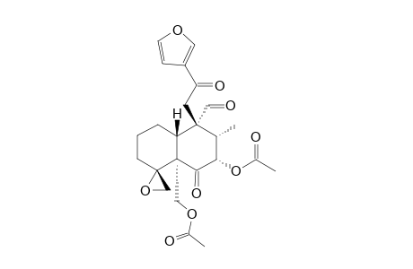 7.alpha.,19-Diacetoxy-4.alpha.,18 : 15,16-diepoxy-6,12-dioxo-neocleroda-13(16),14-dien-20-al