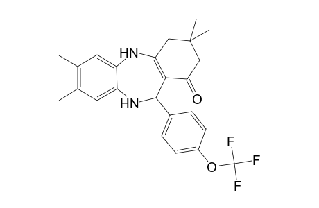 1H-dibenzo[b,e][1,4]diazepin-1-one, 2,3,4,5,10,11-hexahydro-3,3,7,8-tetramethyl-11-[4-(trifluoromethoxy)phenyl]-