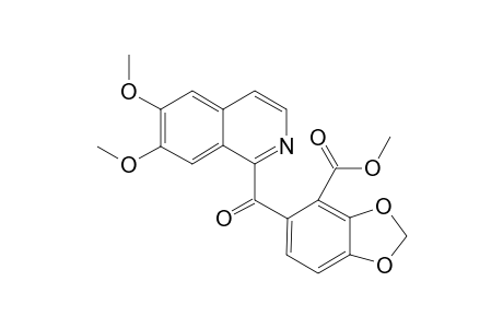 1-(2-METHOXYCARBONYL-3,4-METHYLENEDIOXYPHENYLCARBONYL)-6,7-DIMETHOXYISOQUINOLINE;FUMAFLORINE-O-METHYLESTER