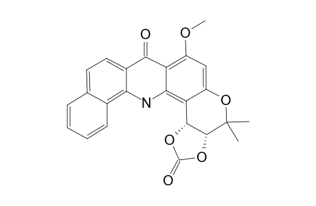 (+/-)-CIS-1,2-DI-O-CARBONYL-6-METHOXY-3,3-DIMETHYL-1,2,3,14-TETRAHYDRO-7H-BENZO-[C]-PYRANO-[3,2-H]-ACRIDIN-7-ONE