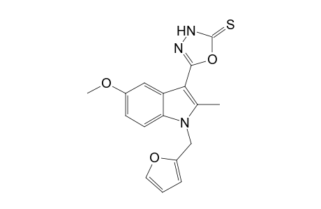 5-(1-(furan-2-ylmethyl)-5-methoxy-2-methyl-1H-indol-3-yl)-1,3,4-oxadiazole-2(3H)-thione