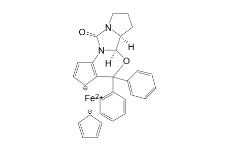 (+)-(6aR,6bS)-5,5-diphenyl-6b,7,8,9-tetrahydro-5H-(Sp-ferroceno)[d]pyrrolo[1',2':3,4]imidazo[5,1-b][1,3]oxazin-11(6aH)-one