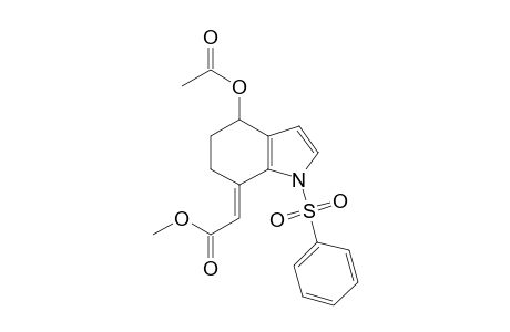 4-Acetoxy-1-benzenesulfonyl-7-methoxycarbonylmethylene-4,5,6,7-tetrahydro-(1H)-indole