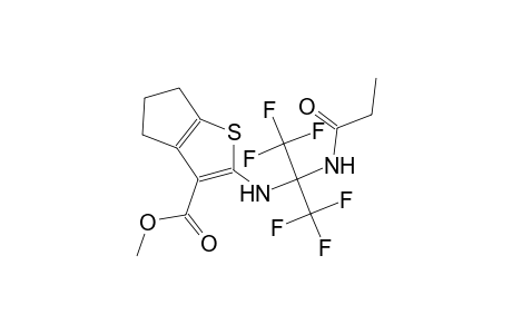 Methyl 2-([2,2,2-trifluoro-1-(propionylamino)-1-(trifluoromethyl)ethyl]amino)-5,6-dihydro-4H-cyclopenta[b]thiophene-3-carboxylate