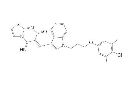 (6Z)-6-({1-[3-(4-chloro-3,5-dimethylphenoxy)propyl]-1H-indol-3-yl}methylene)-5-imino-5,6-dihydro-7H-[1,3]thiazolo[3,2-a]pyrimidin-7-one