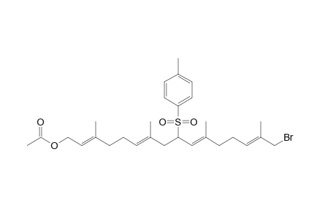 16-Bromo-3,7,11,15-tetramethyl-9-[(4'-methylphenyl)sulfonyl]hexadeca-2,6,10,14-tetraen-1-yl acetate