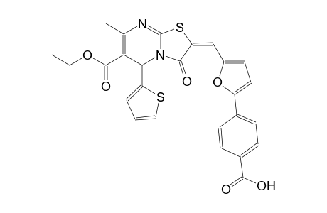 4-{5-[(E)-(6-(ethoxycarbonyl)-7-methyl-3-oxo-5-(2-thienyl)-5H-[1,3]thiazolo[3,2-a]pyrimidin-2(3H)-ylidene)methyl]-2-furyl}benzoic acid