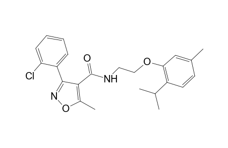 3-(2-Chlorophenyl)-5-methyl-N-[2-(5-methyl-2-propan-2-yl-phenoxy)ethyl]-1,2-oxazole-4-carboxamide