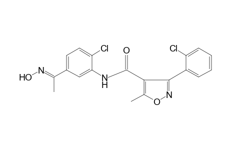 5'-ACETYL-2'-CHLORO-3-(o-CHLOROPHENYL)-5-METHYL-4-ISOXAZOLECARBOXANILIDE, OXIME