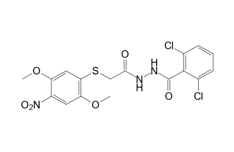 1-(2,6-dichlorobenzoyl)-2-{[(2,5-dimethoxy-4-nitrophenyl)thio]acetyl}hydrazine