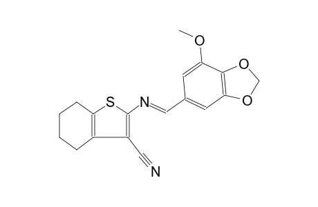 2-{[(E)-(7-methoxy-1,3-benzodioxol-5-yl)methylidene]amino}-4,5,6,7-tetrahydro-1-benzothiophene-3-carbonitrile