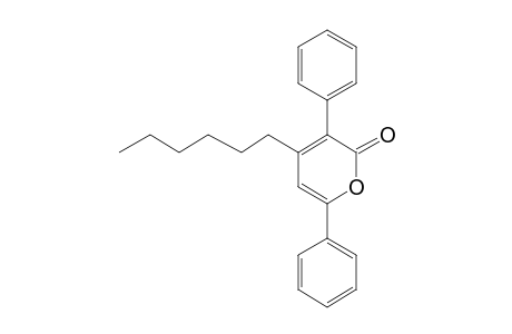 2H-Pyran-2-one, 4-hexyl-3,6-diphenyl-