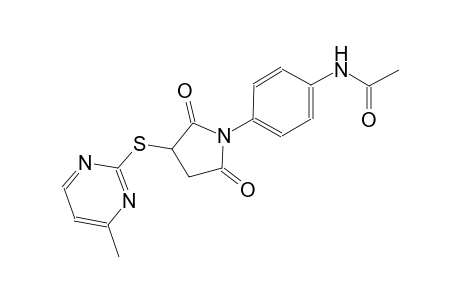 N-(4-{3-[(4-methyl-2-pyrimidinyl)sulfanyl]-2,5-dioxo-1-pyrrolidinyl}phenyl)acetamide