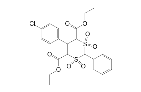 5-(p-chlorophenyl)-2-phenyl-m-dithiane-4,6-dicarboxylic acid, diethyl ester, 1,1,3,3-tetraoxide