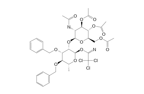 (2-ACETAMIDO-3,4,6-TRI-O-ACETYL-2-DEOXY-BETA-D-GLUCOPYRANOSYL)-(1->2)-3,4-DI-O-BENZYL-ALPHA-L-RHAMNOPYRANOSYL-TRICHLOROACETIMIDATE