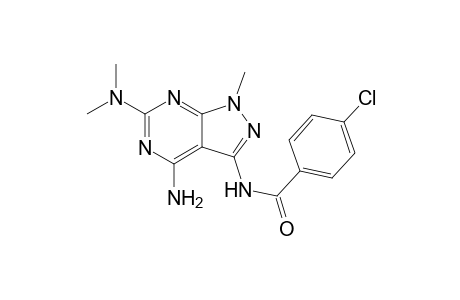 4-AMINO-3-[(4-CHLOROBENZOYL)-AMINO]-6-DIMETHYLAMINO-1-METHYLPYRAZOLO-[3,4-D]-PYRIMIDINE
