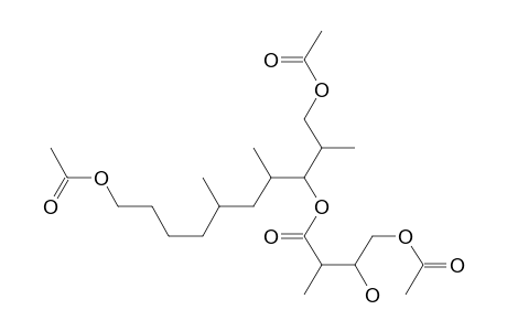 Butanoic acid, 4-(acetyloxy)-3-hydroxy-2-methyl-, 8-(acetyloxy)-1-[2-(acetyloxy)-1-methylethyl]-2,4-dimethyloctyl ester