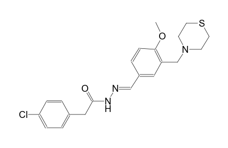 2-(4-chlorophenyl)-N'-{(E)-[4-methoxy-3-(4-thiomorpholinylmethyl)phenyl]methylidene}acetohydrazide
