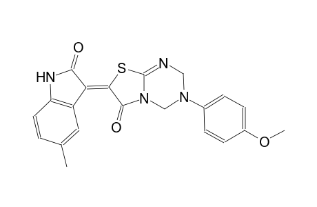 (7Z)-3-(4-methoxyphenyl)-7-(5-methyl-2-oxo-1,2-dihydro-3H-indol-3-ylidene)-3,4-dihydro-2H-[1,3]thiazolo[3,2-a][1,3,5]triazin-6(7H)-one