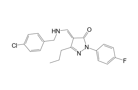 3H-pyrazol-3-one, 4-[[[(4-chlorophenyl)methyl]amino]methylene]-2-(4-fluorophenyl)-2,4-dihydro-5-propyl-, (4E)-