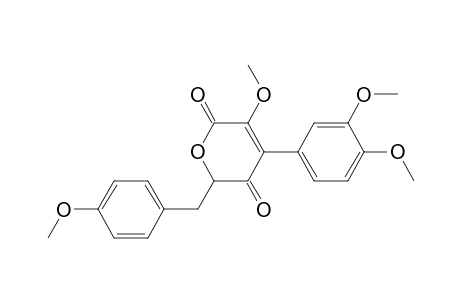 4-(3',4'-DIMETHOXYPHENYL)-3-METHOXY-6-(4''-METHOXYPHENYL)-METHYL-2H-PYRAN-2,5(6H)-DIONE