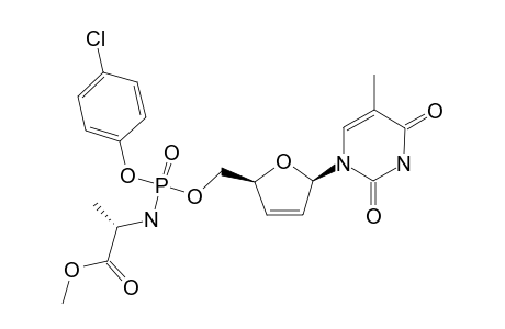 (RP)-5'-O-(3'-DEOXY-2',3'-DIDEHYDROTHYMIDINYL)-O-(4-CHLOROPHENYL)-N-[(S)-METHOXYALANYNYL]-PHOSPHORAMIDATE