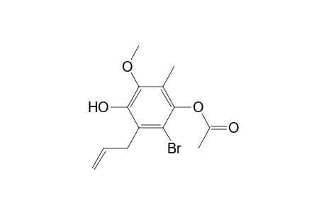 1,4-Benzenediol, 2-bromo-5-methoxy-6-methyl-3-(2-propenyl)-, 1-acetate