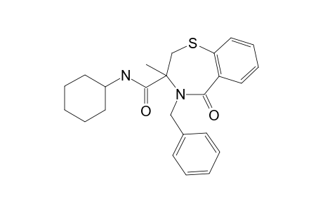 4-Benzyl-3-methyl-5-oxo-2,3,4,5-tetrahydro[1,4]benzothiazepin-3-(N-cyclohexylcarboxamide)