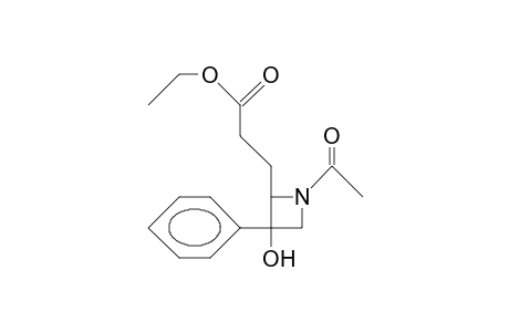 (.+-.)-(2S,3R)-N-Acetyl-2-(2-ethoxycarbonyl-ethyl)-3-hydroxy-3-phenyl-azetidine