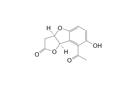 (3aR*,8bR*)-8-Acetyl-3a,8b-dihydrofuro-7-hydroxyfuro[3,2-b]-benzofuran-2(3H)-one