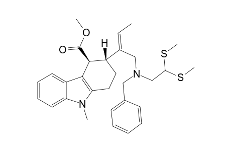 Methyl trans-3-{1-(N-benzyl-N-(2,2-bis(methylsulfanyl)ethyl)aminomethyl)-1(E)-propenyl}-9-methyl-1,2,3,4-tetrahydrocarbazole-4-carboxylate