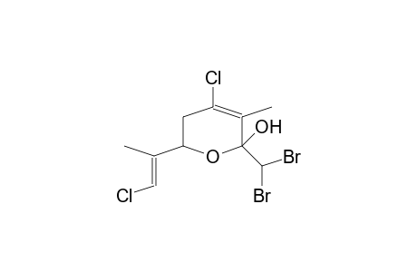 4-CHLOR-6-(2-CHLOR-1-METHYLETHENYL)-2-(DIBROMMETHYL)-5,6-DIHYDRO-3-METHYL-2H-PYRANOL