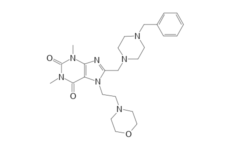 8-[(4-benzyl-1-piperazinyl)methyl]-1,3-dimethyl-7-[2-(4-morpholinyl)ethyl]-3,7-dihydro-1H-purine-2,6-dione