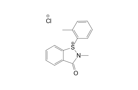 2,3-DIHYDRO-1-(2-METHYLPHENYL)-2-METHYL-3-OXO-1,2-BENZISOTHIAZOL_1-IUM_CHLORIDE