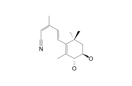 (-)-(3'S,4'S)-5-(3',4'-DIHYDROXY-2',6',6'-TRIMETHYLCYCLOHEX-1'-ENYL)-3-METHYLPENTA-2,4-DIENENITRILE