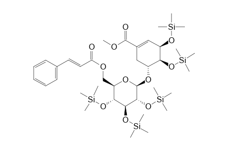 1-Cyclohexene-1-carboxylic acid, 3,4-dihydroxy-5-[[6-o-[(2E)-1-oxo-3-phenyl-2-propen-1-yl]-.beta.-D-glucopyranosyl]oxy]-, methyl ester, (3R,4R,5R)-, 5tms