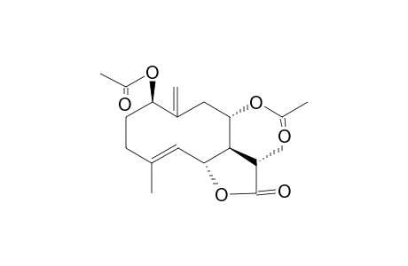 1-BETA,8-ALPHA-DIACETOXY-GERMACRA-4,10(14)-DIEN-6-BETA,7-ALPHA-11-BETA-H-12,6-OLIDE;SHONACHALIN-A-DIACETATE