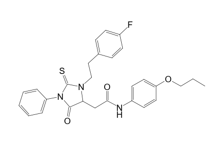 2-{3-[2-(4-fluorophenyl)ethyl]-5-oxo-1-phenyl-2-thioxo-4-imidazolidinyl}-N-(4-propoxyphenyl)acetamide