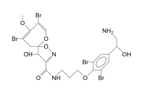 1,6-Dioxa-2-azaspiro[4.6]undeca-2,7,9-triene-3-carboxamide, N-[3-[4-(2-amino-1-hydroxyethyl)-2,6-dibromophenoxy]propyl]-8,10-dibr omo-4-hydroxy-9-methoxy-