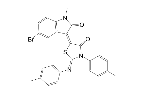 (3E)-5-bromo-1-methyl-3-{(2Z)-3-(4-methylphenyl)-2-[(4-methylphenyl)imino]-4-oxo-1,3-thiazolidin-5-ylidene}-1,3-dihydro-2H-indol-2-one