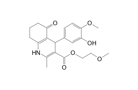 Quinoline-3-carboxylic acid, 1,4,5,6,7,8-hexahydro-4-(3-hydroxy-4-methoxyphenyl)-2-methyl-5-oxo-, 2-methoxyethyl ester