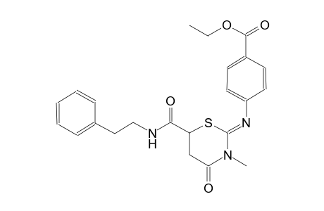 ethyl 4-[((2Z)-3-methyl-4-oxo-6-{[(2-phenylethyl)amino]carbonyl}tetrahydro-2H-1,3-thiazin-2-ylidene)amino]benzoate