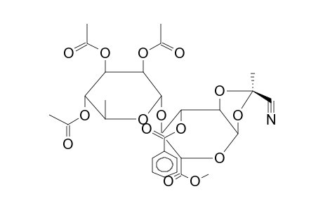 METHYL 3-O-BENZOYL-4-O-(2,3,4-TRI-O-ACETYL-ALPHA-L-RHAMNOPYRANOSYL)-1,2-O-[1-(EXO-CYANO)ETHYLIDENE]-ALPHA-D-GLUCOPYRANURONATE